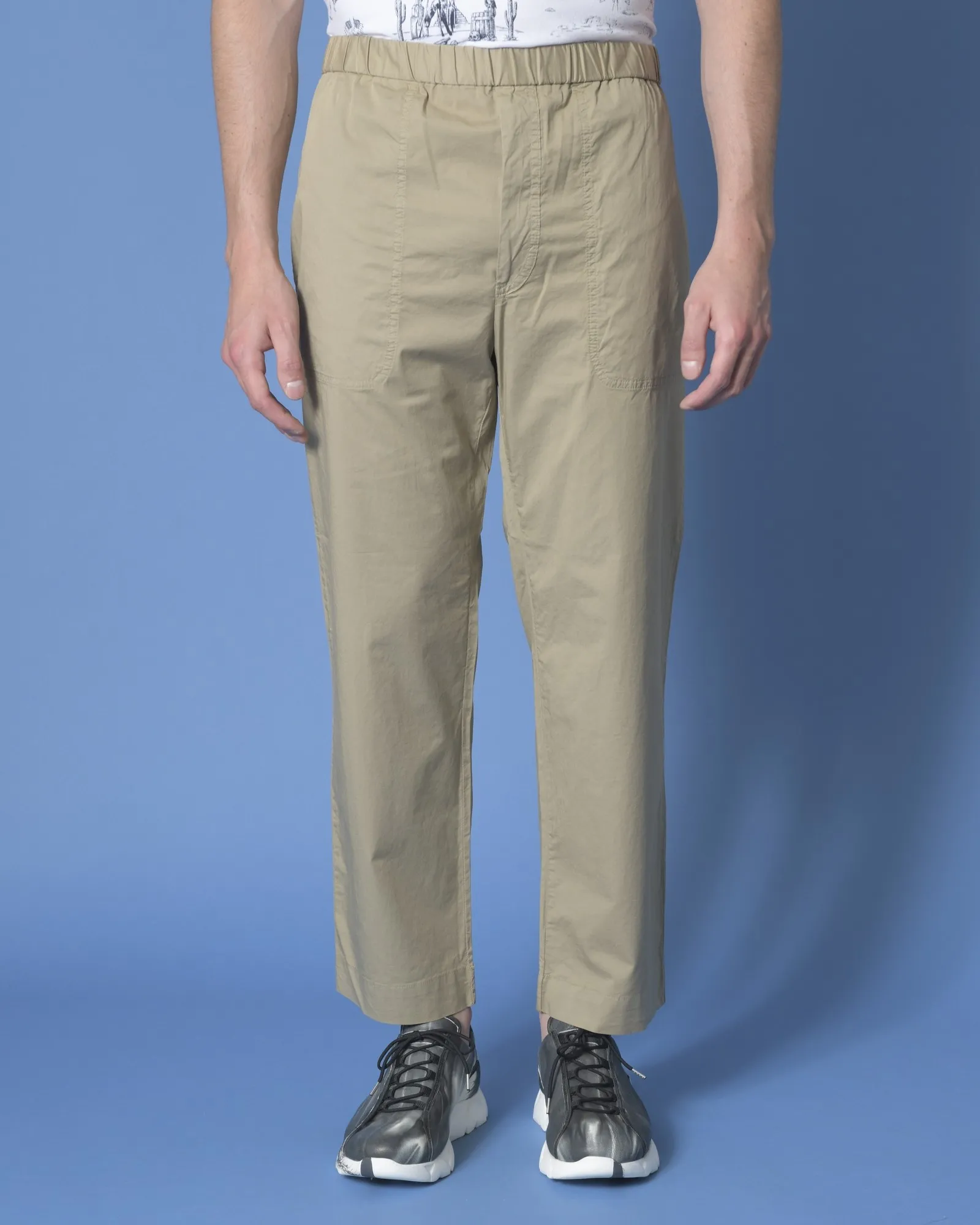 Pantalon beige à coupe droite True NYC 