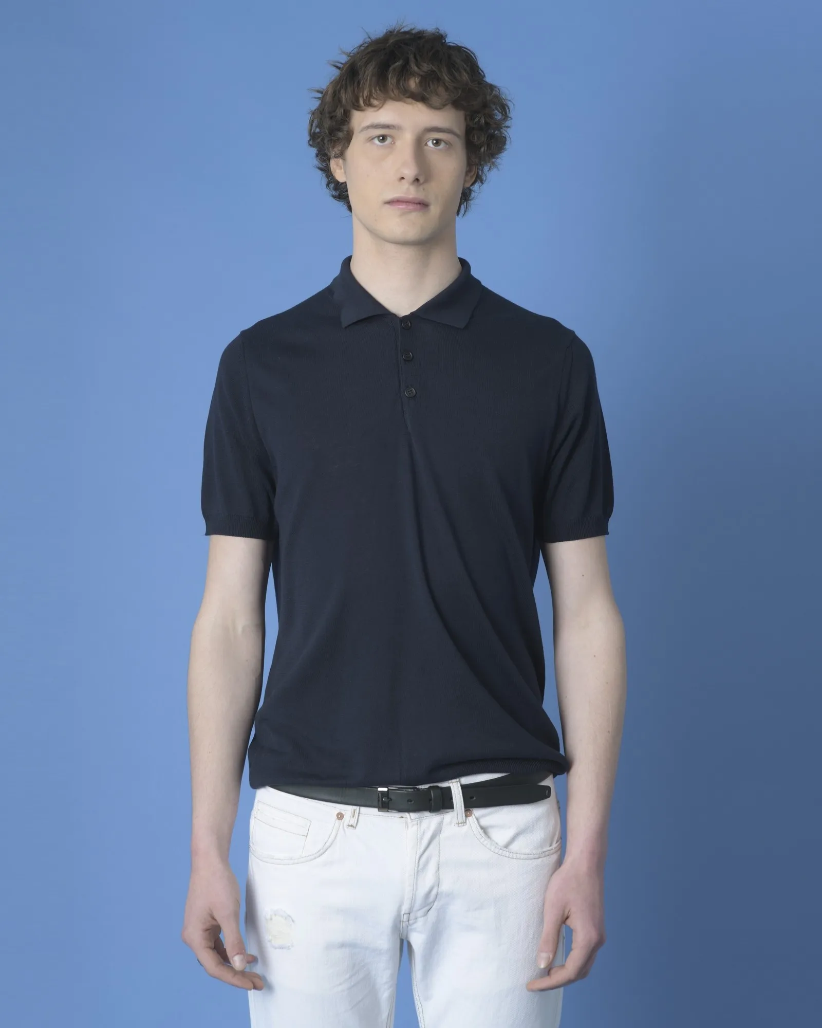 Polo bleu Vneck 