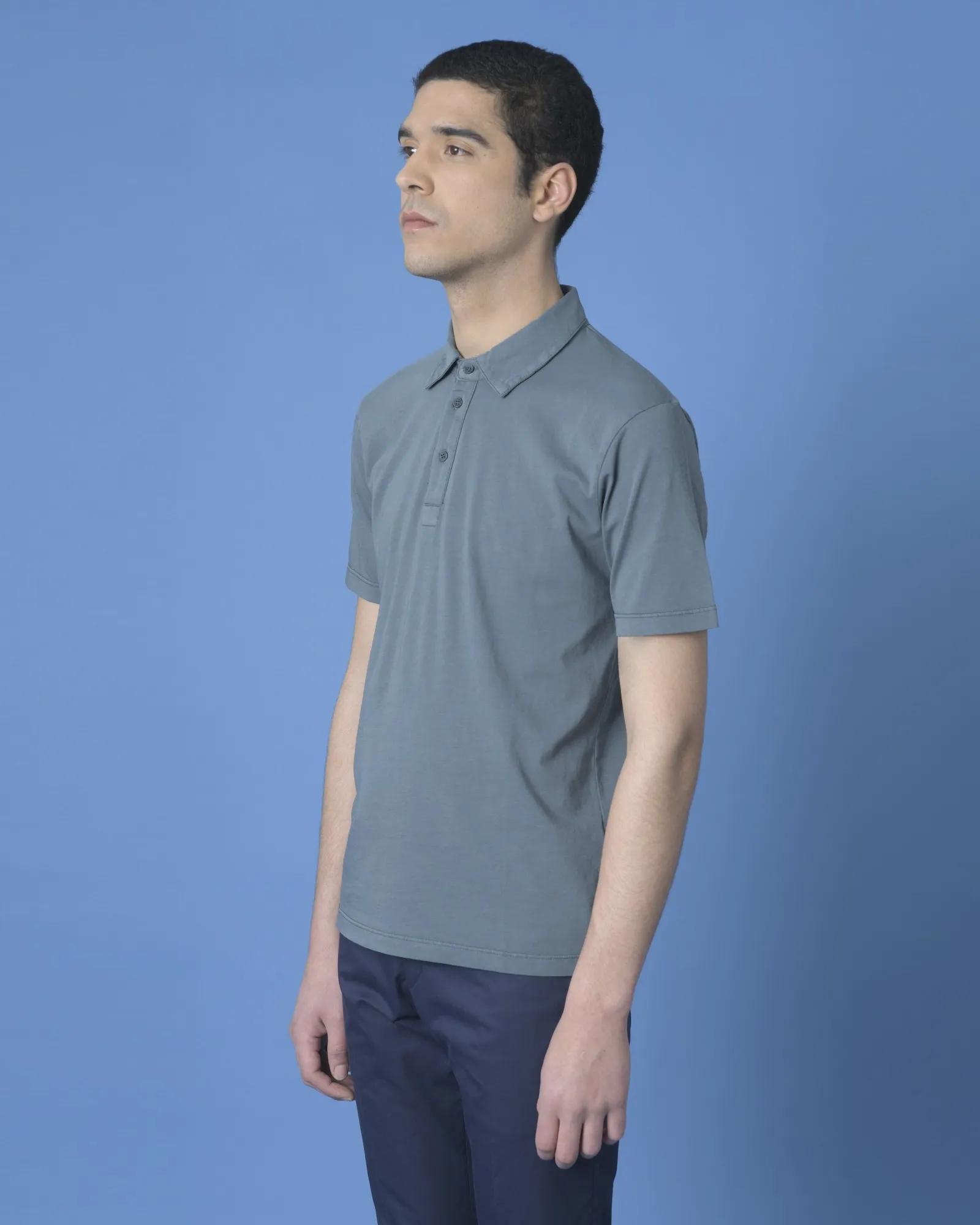 Polo gris/bleu Woolgroup 