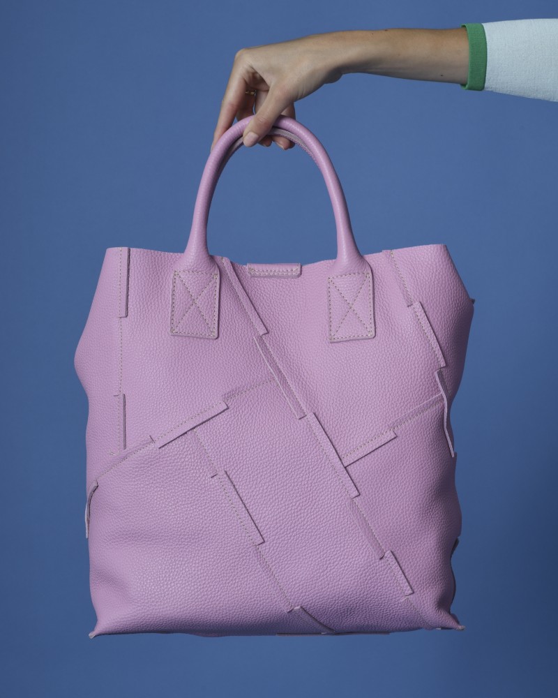 Sac à main en cuir rose Falorni 