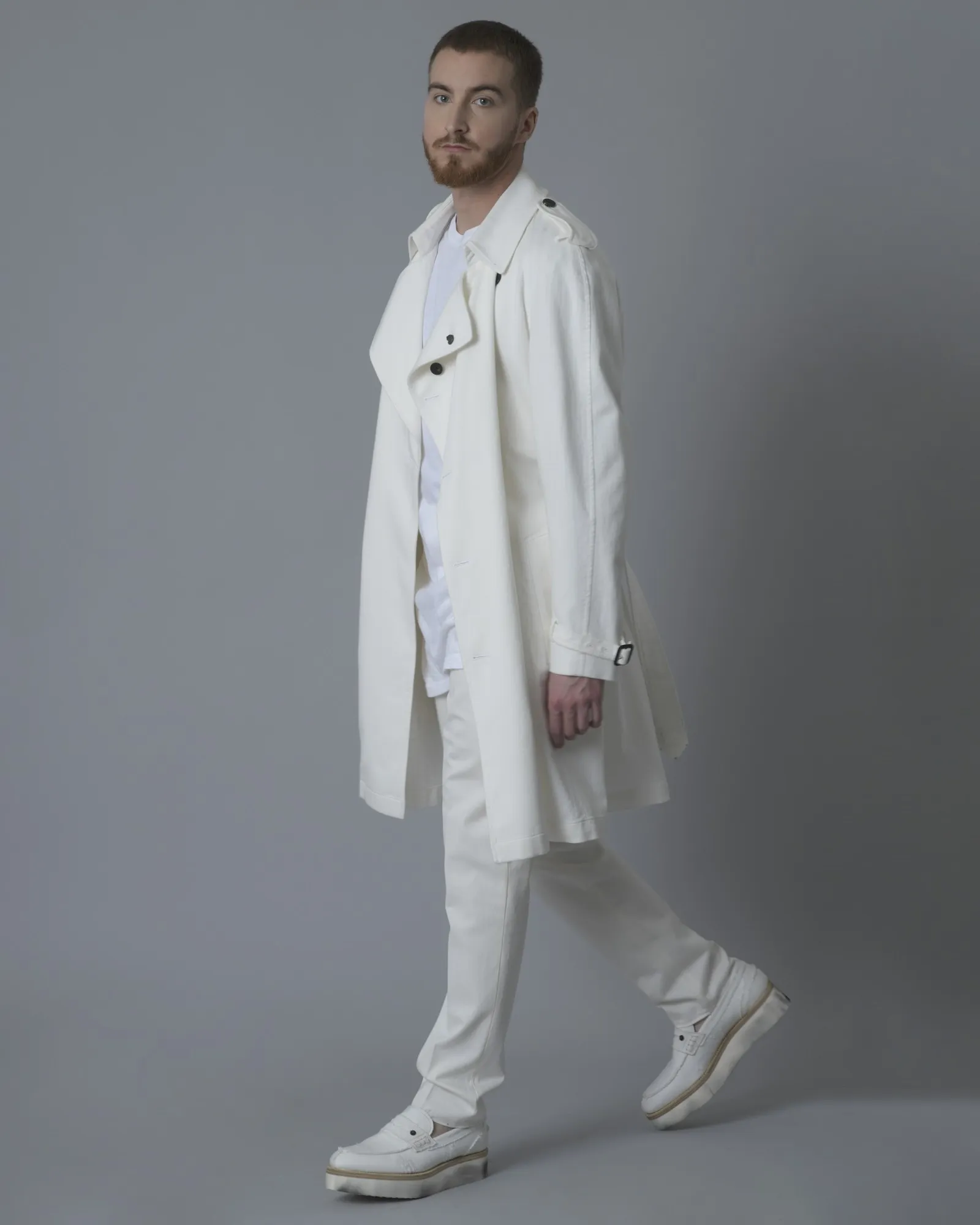 Trench-coat blanc Gabriele Pasini 