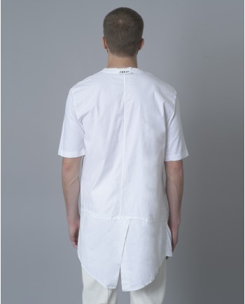 T-shirt long en coton blanc Lost & Found 