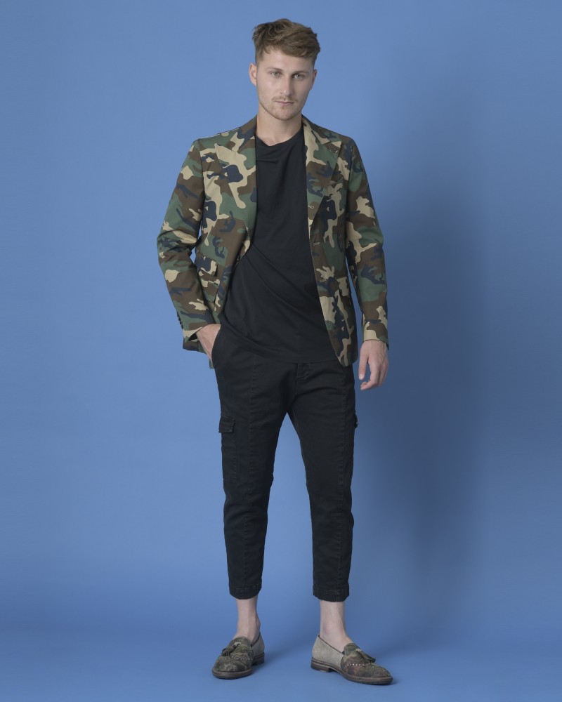 Veste kaki à imprimé camouflage Gabriele Pasini 