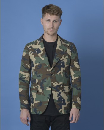 Veste kaki à imprimé camouflage Gabriele Pasini 