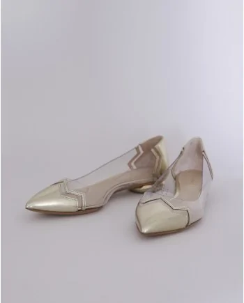 Ballerines dorées Nicholas Kirkwood 