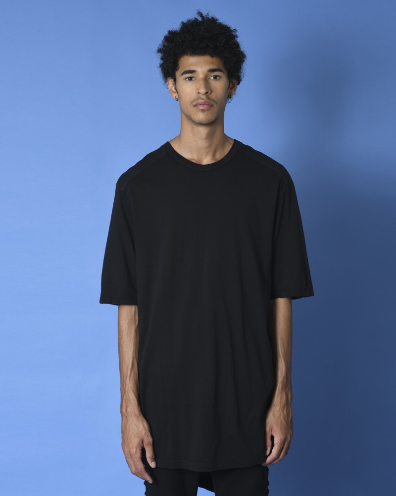 T-shirt long en coton noir Lost & Found 