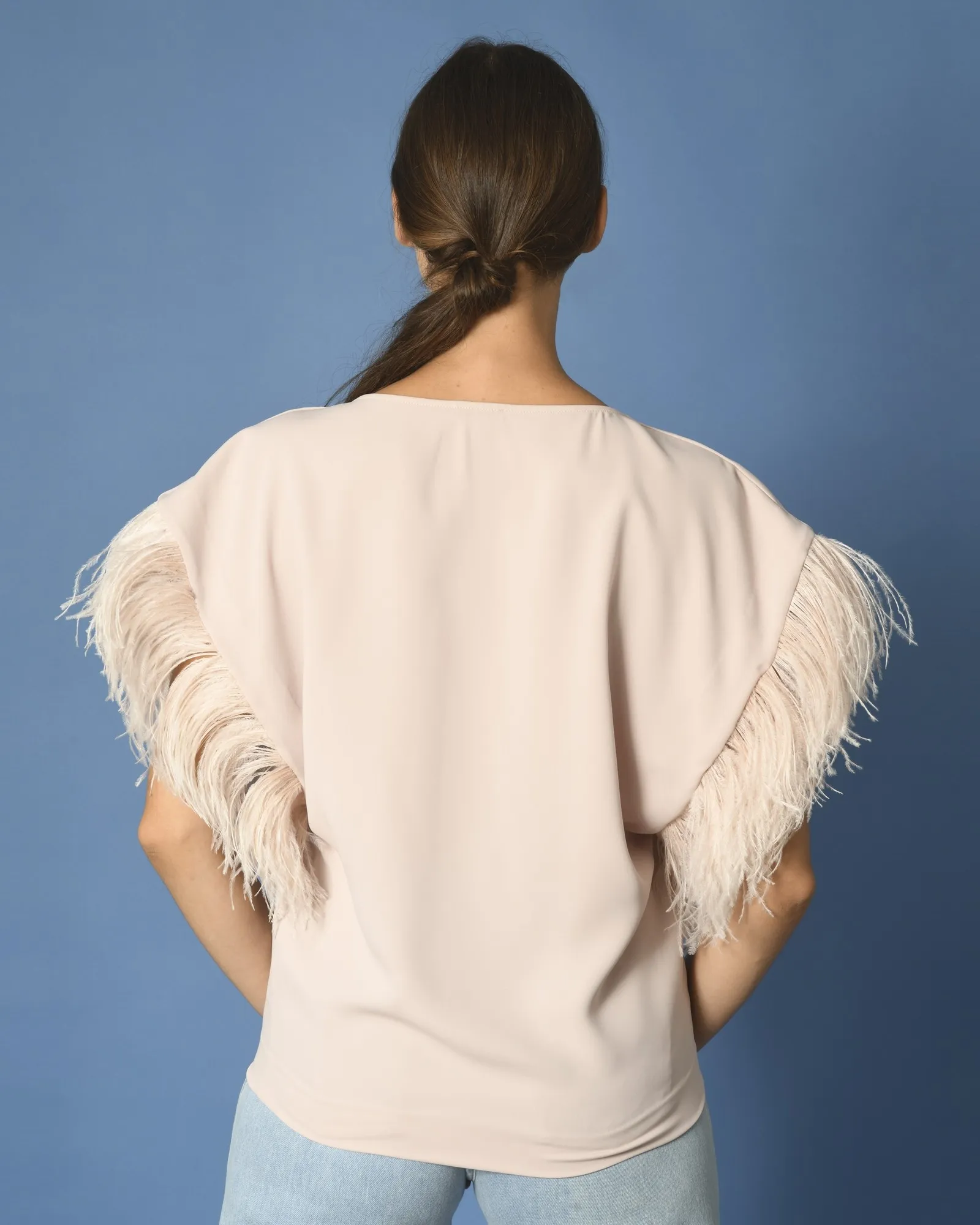 Blouse rose à plumes P.A.R.O.S.H 