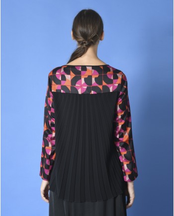 Blouse satinée à motifs abstraits Malaica 