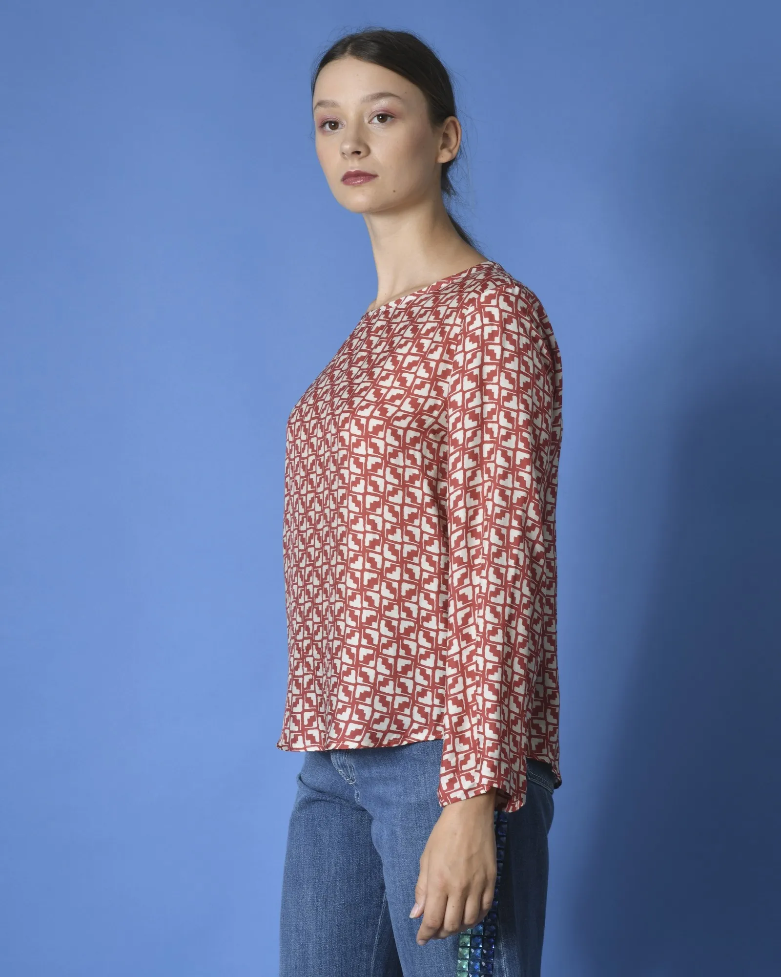 Blouse rouge à motifs Diega 