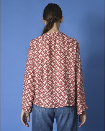 Blouse rouge à motifs Diega 