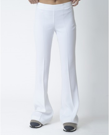 Pantalon blanc coupe évasée Space Simona Corsellini 