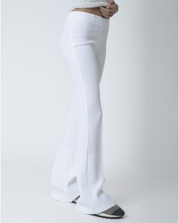 Pantalon blanc coupe évasée Space Simona Corsellini 