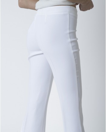 Pantalon blanc coupe évasée Space Simona Corsellini 