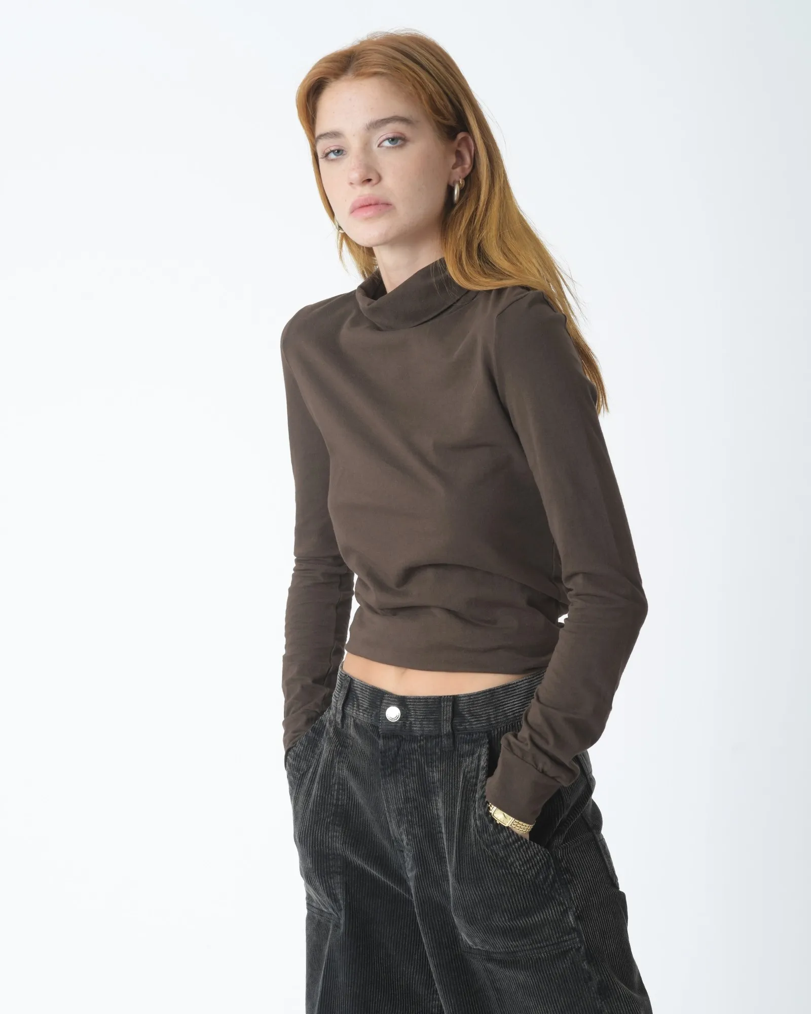 Sous pull marron col roulé True NYC 