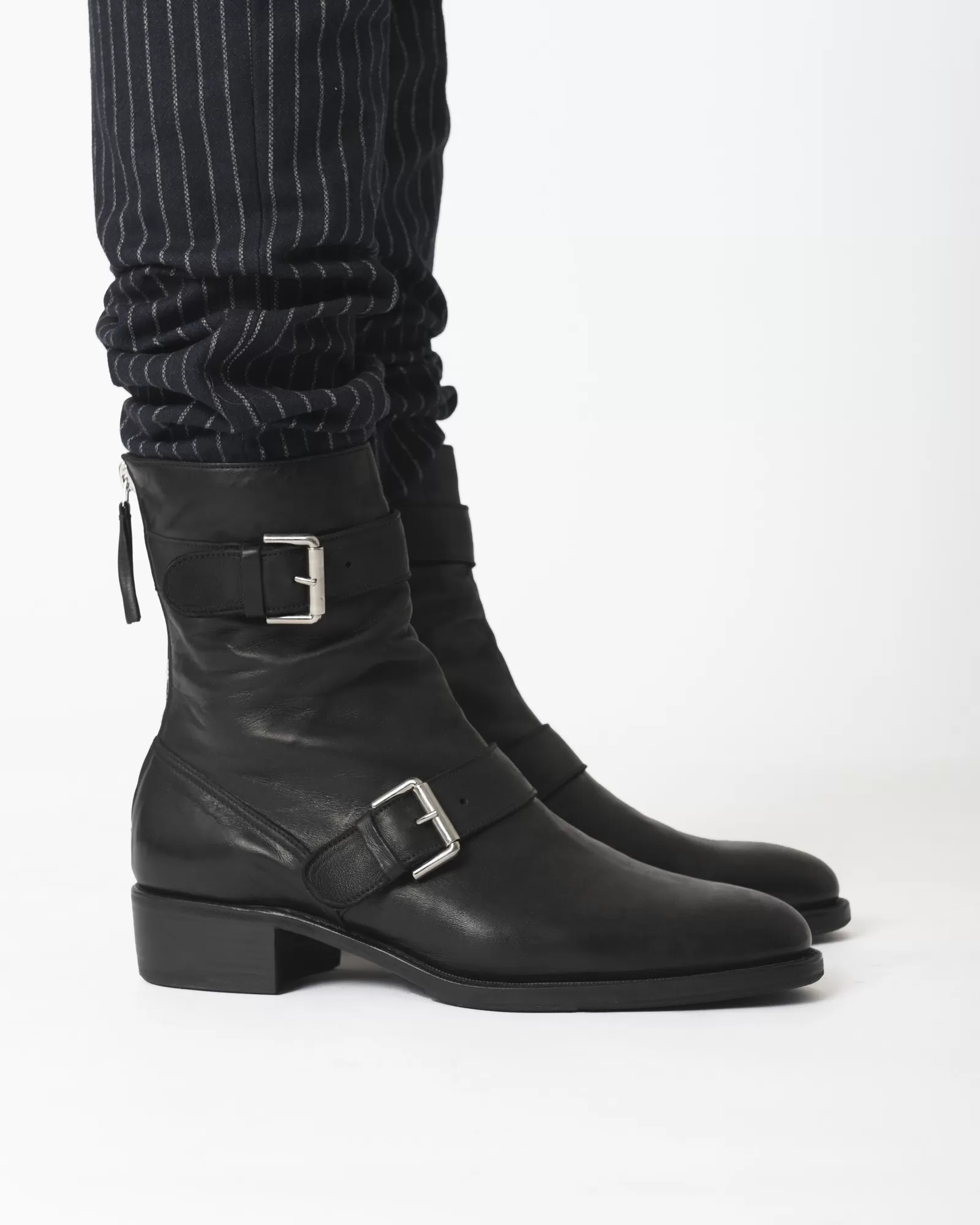 Bottines en cuir avec des Boucles en argent Premiata 