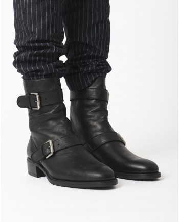 Bottines en cuir avec des Boucles en argent Premiata 