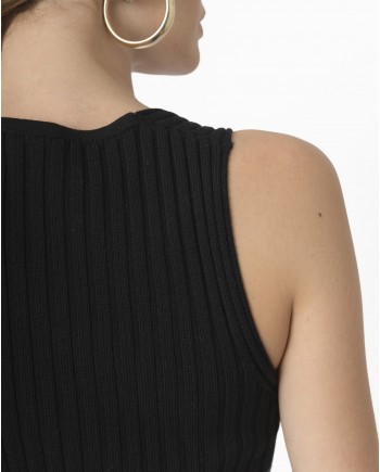 Top en laine Merinos noire Stefano Mortari 