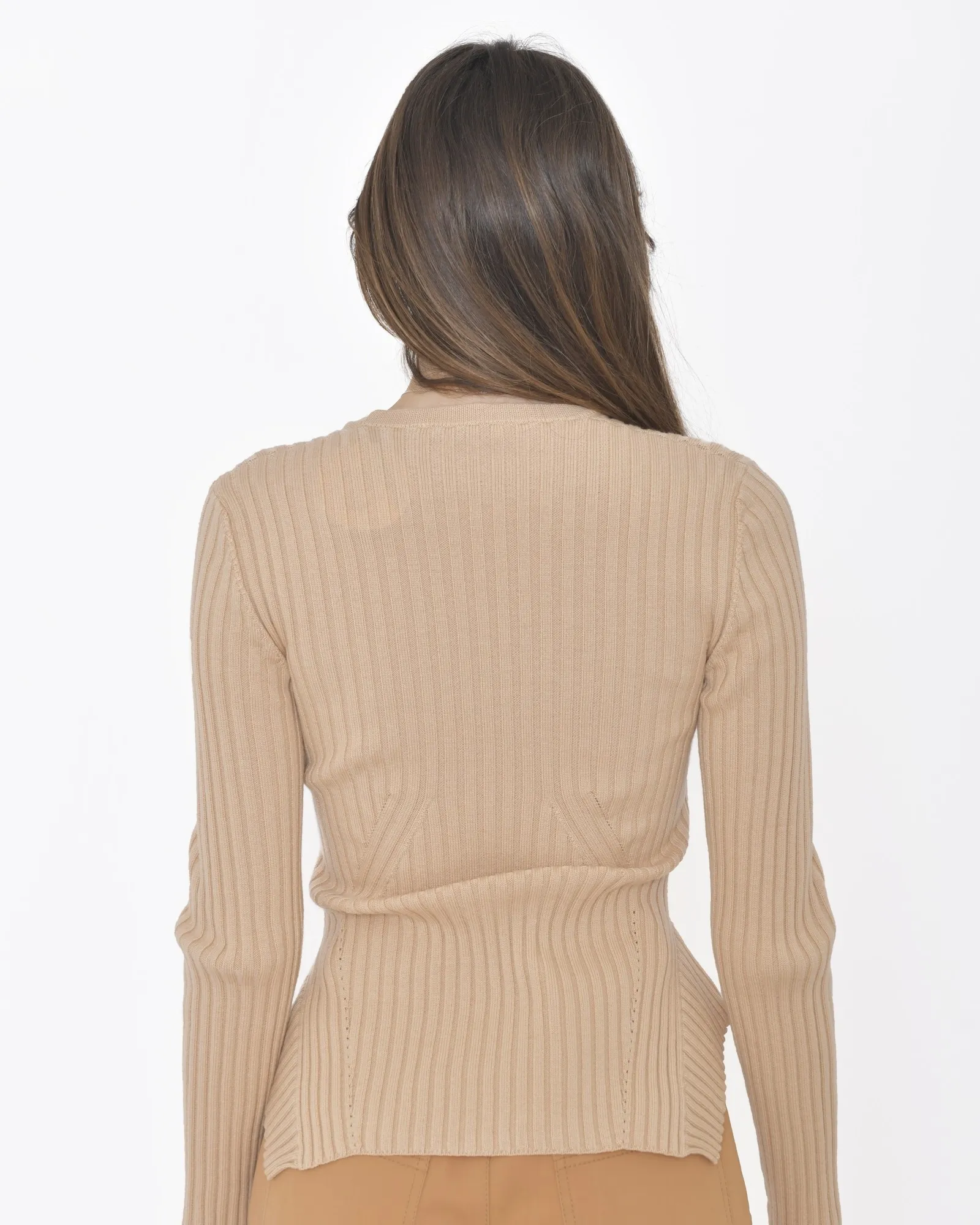 Top en laine Merinos beige Stefano Mortari 