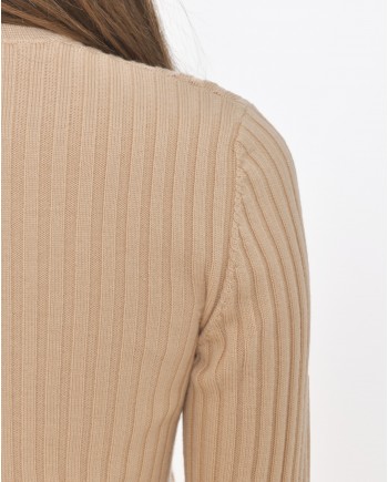 Top en laine Merinos beige Stefano Mortari 