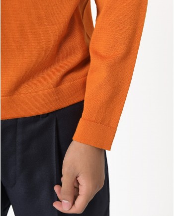 Polo manches longues orange Vneck 