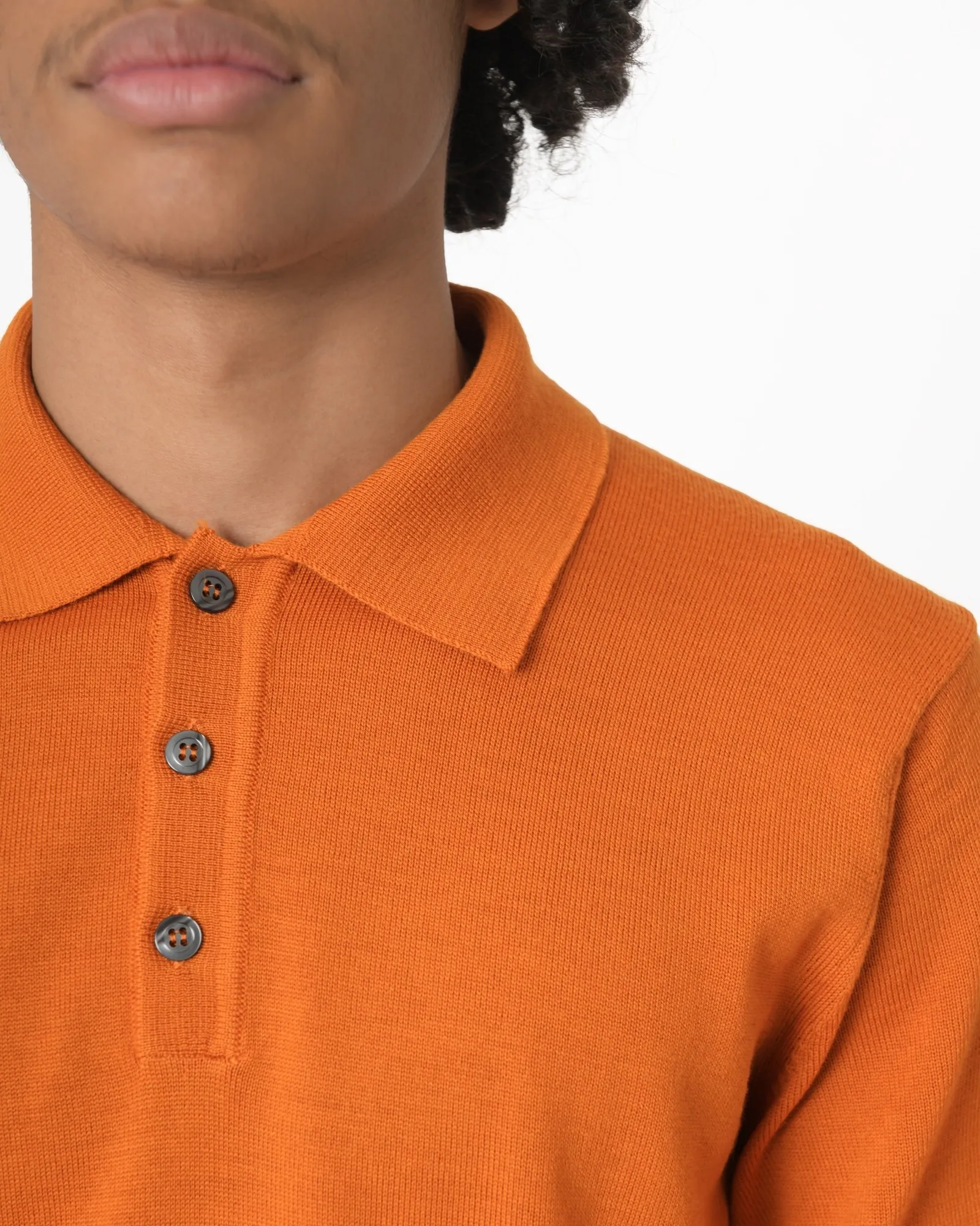 Polo manches longues orange Vneck 