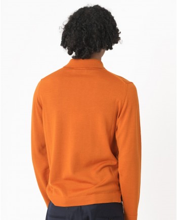 Polo manches longues orange Vneck 