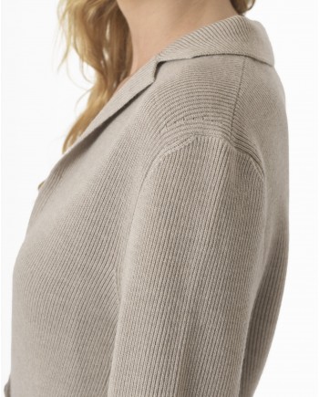 Cardigan en laine beige Manostorti 