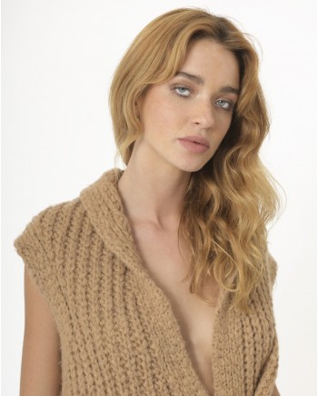 Cardigan en laine vierge sans manches Pomandere 