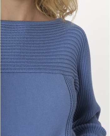 Pull en coton bleu à poche kangourou Fendi 