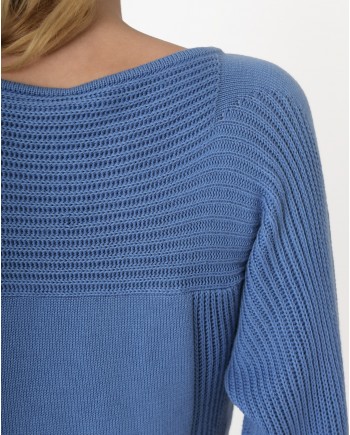 Pull en coton bleu à poche kangourou Fendi 