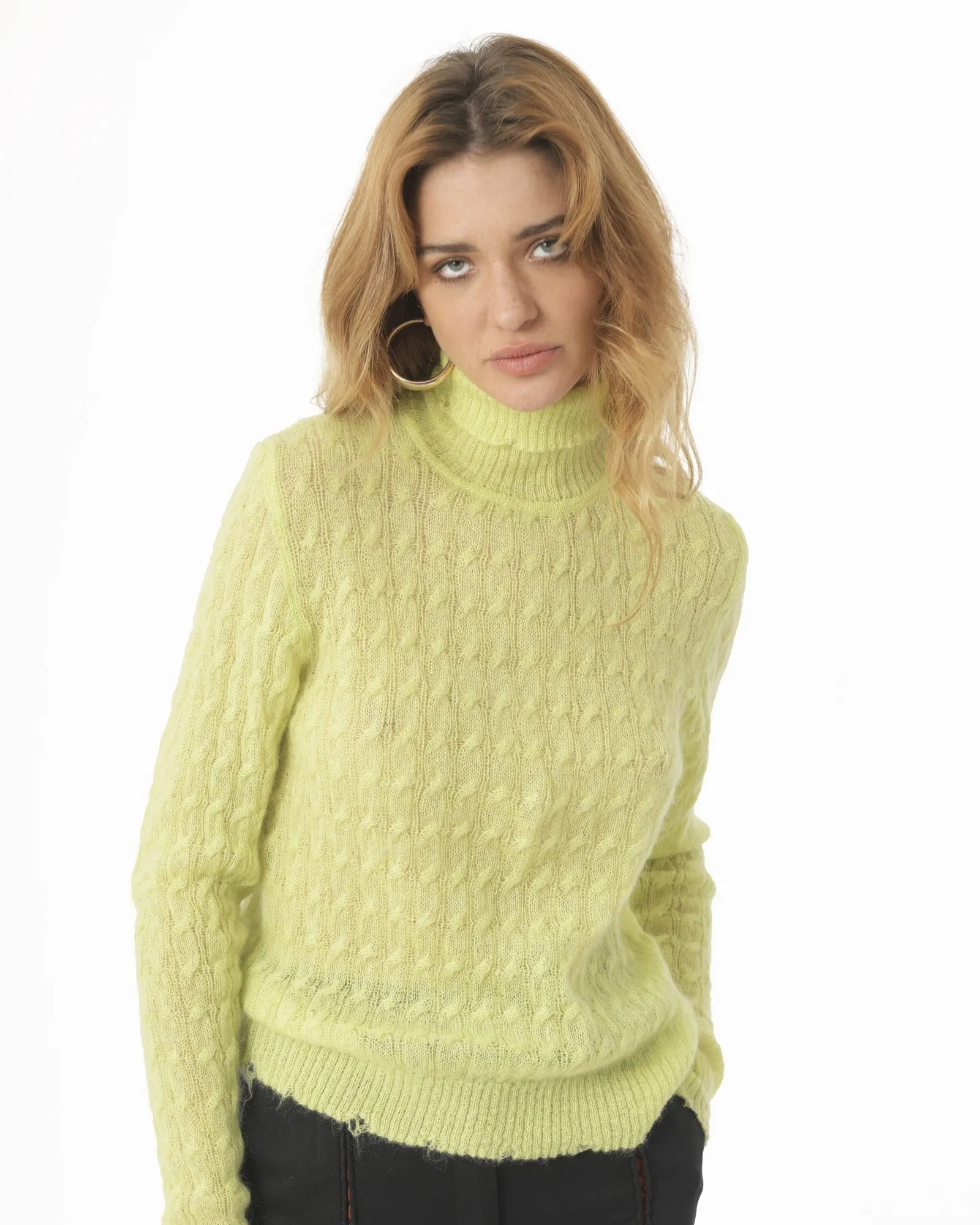 Pull col roulé en Mohair  Tela 