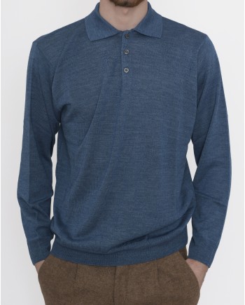 Pull en laine bleue Vneck 