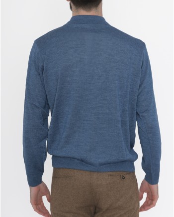 Pull en laine bleue Vneck 