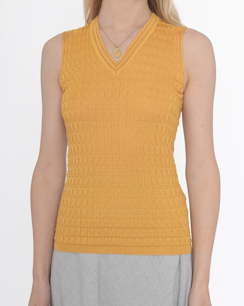 Top jaune en maille Missoni 