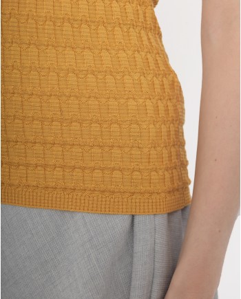 Top jaune en maille Missoni 