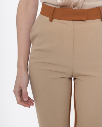 Pantalon droit multicolore camel Space Simona Corsellini 