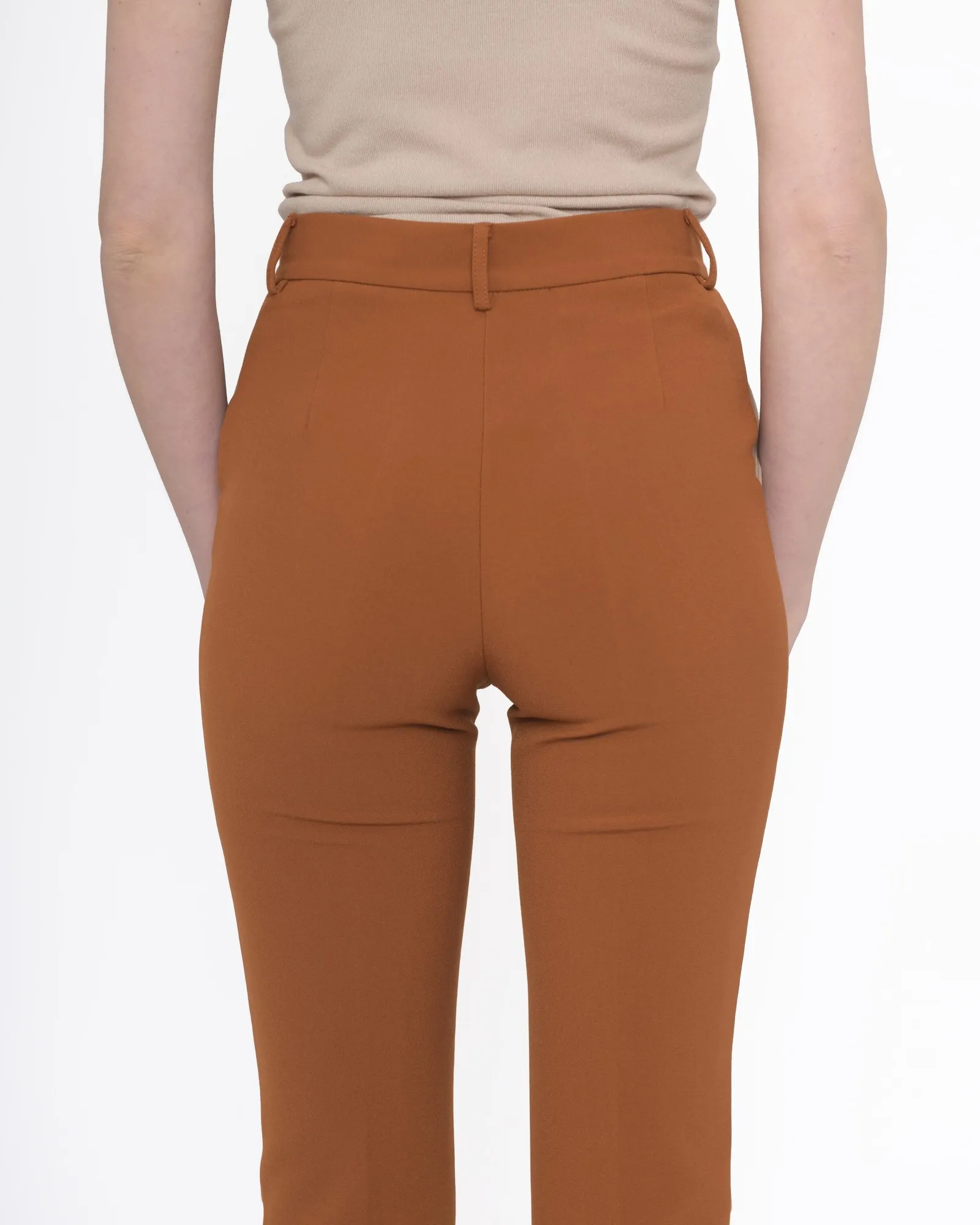 Pantalon droit multicolore camel Space Simona Corsellini 