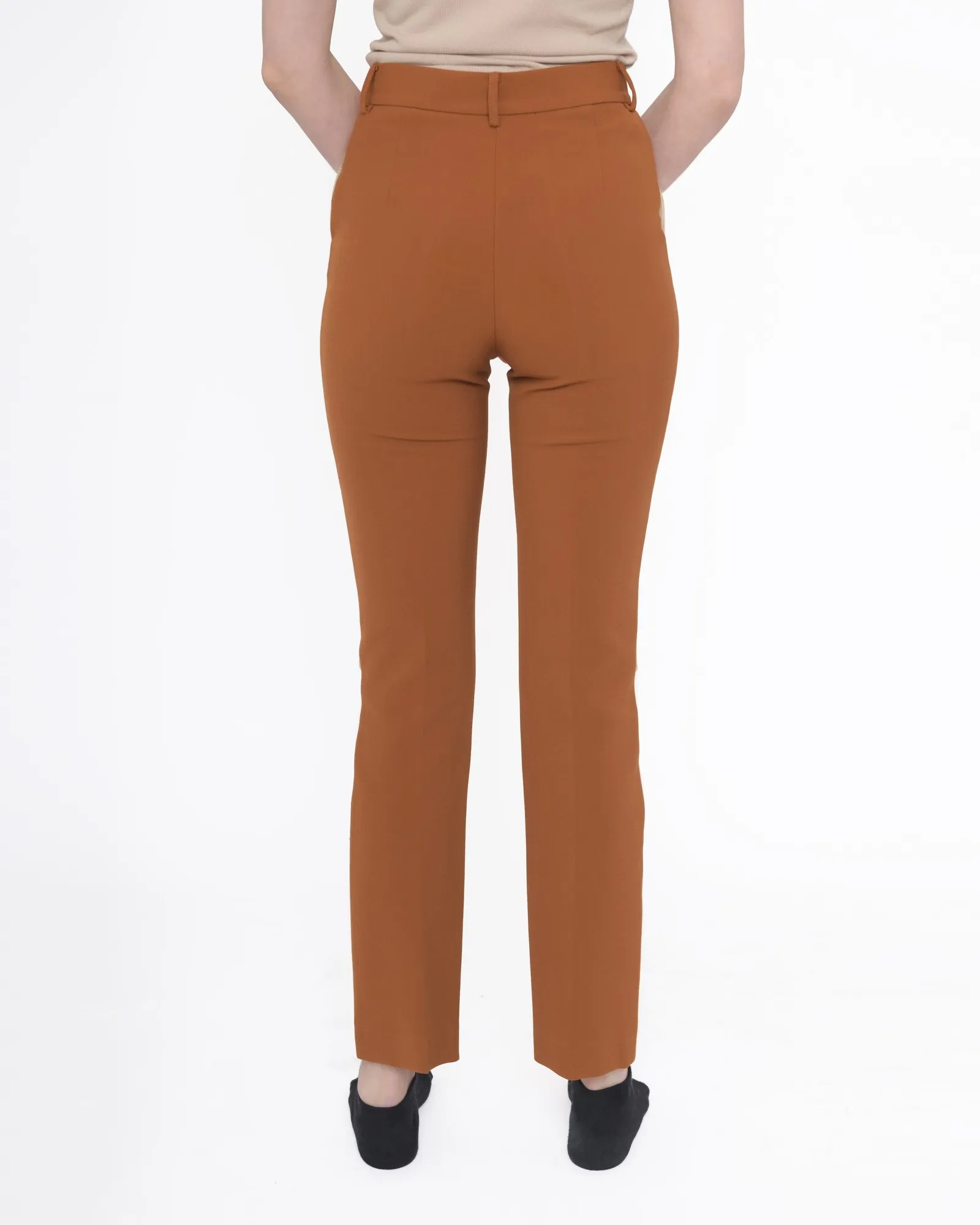 Pantalon droit multicolore camel Space Simona Corsellini 