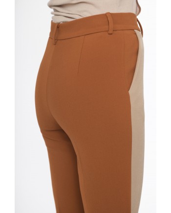 Pantalon droit multicolore camel Space Simona Corsellini 