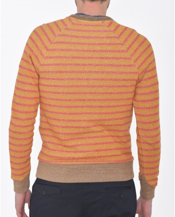 Pull moutarde rayures rouges Scotch & Soda 