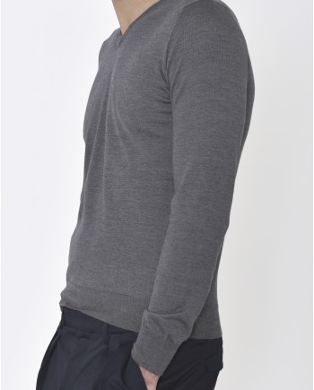 Pull col V gris Vneck 