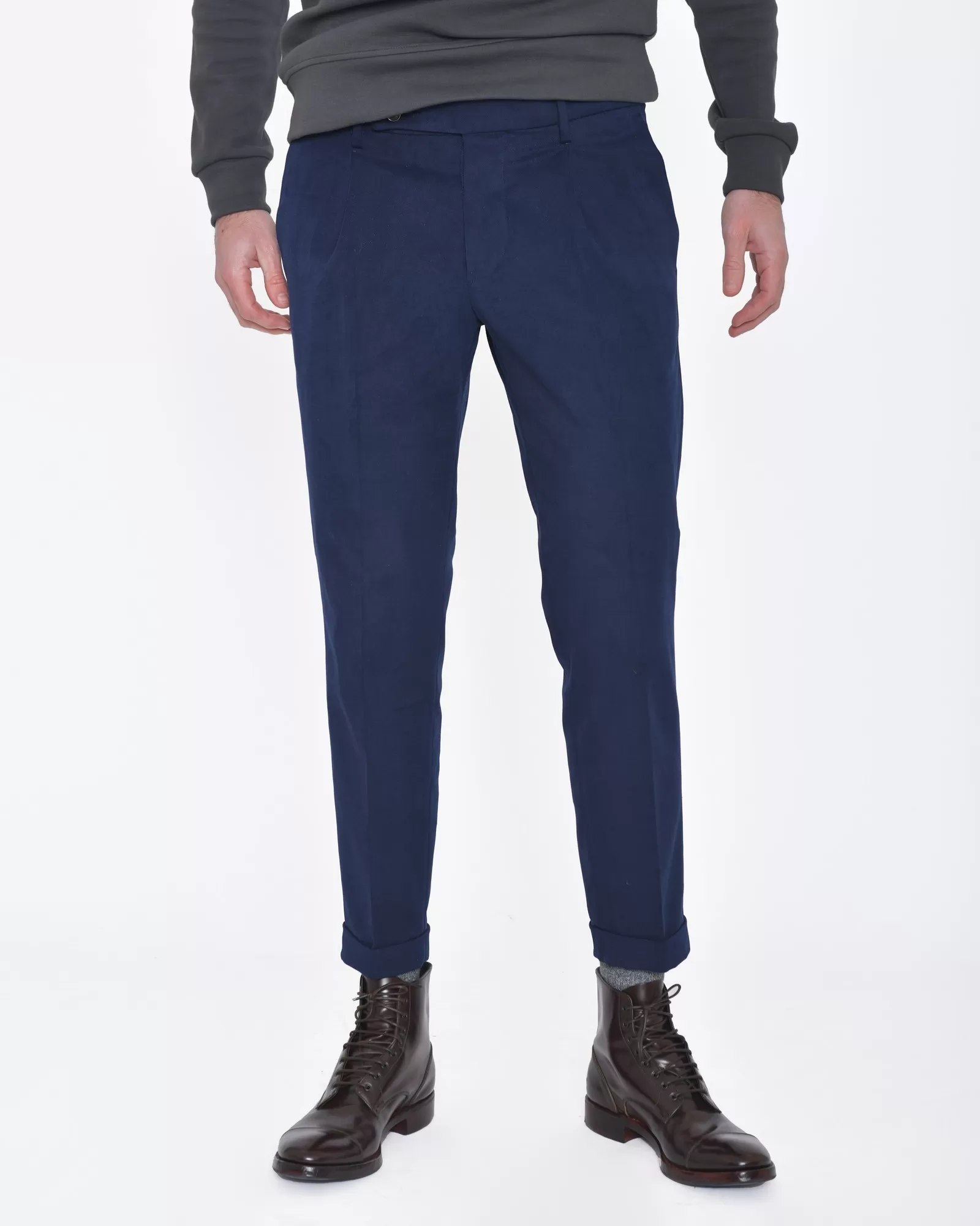 Pantalon bleu royal effet velours Michele Carbone 