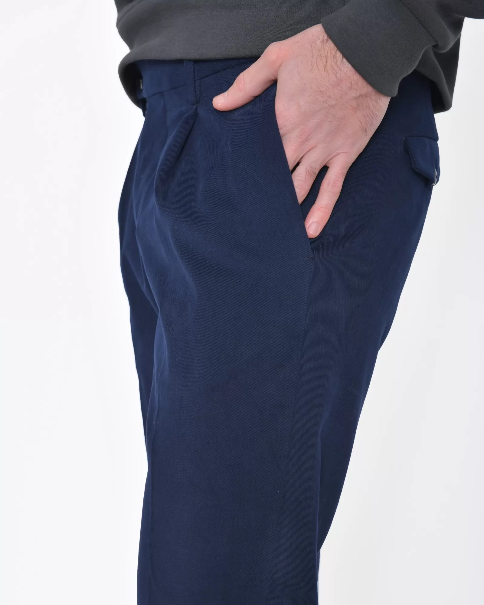 Pantalon bleu royal effet velours Michele Carbone 