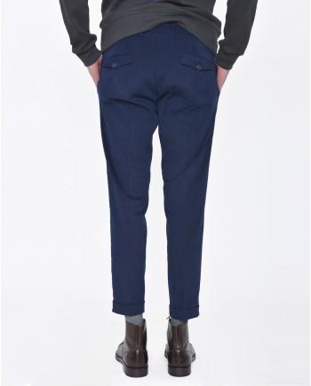 Pantalon bleu royal effet velours Michele Carbone 