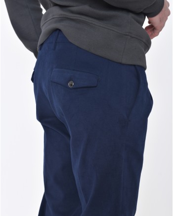 Pantalon bleu royal effet velours Michele Carbone 