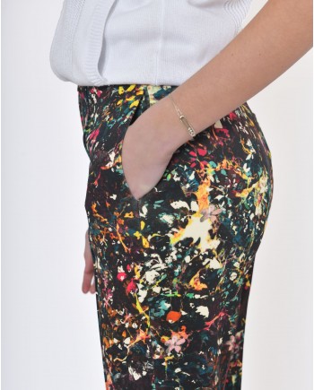 Pantalon carotte pinces motifs florales Missoni 