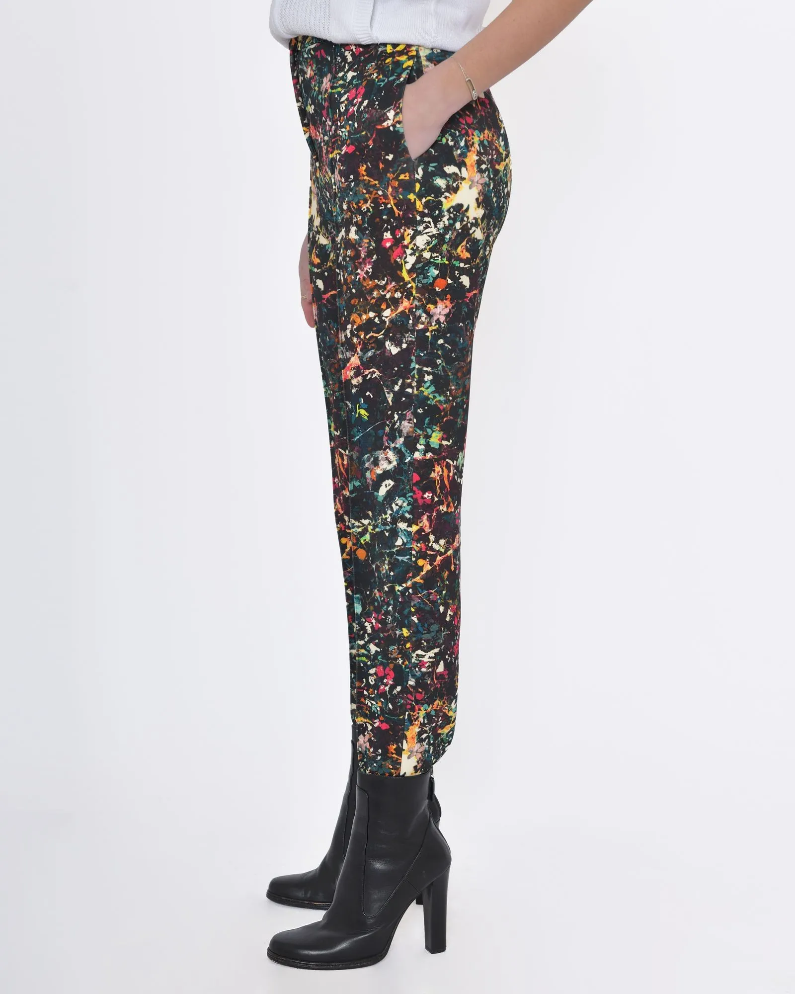 Pantalon carotte pinces motifs florales Missoni 