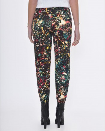 Pantalon carotte pinces motifs florales Missoni 