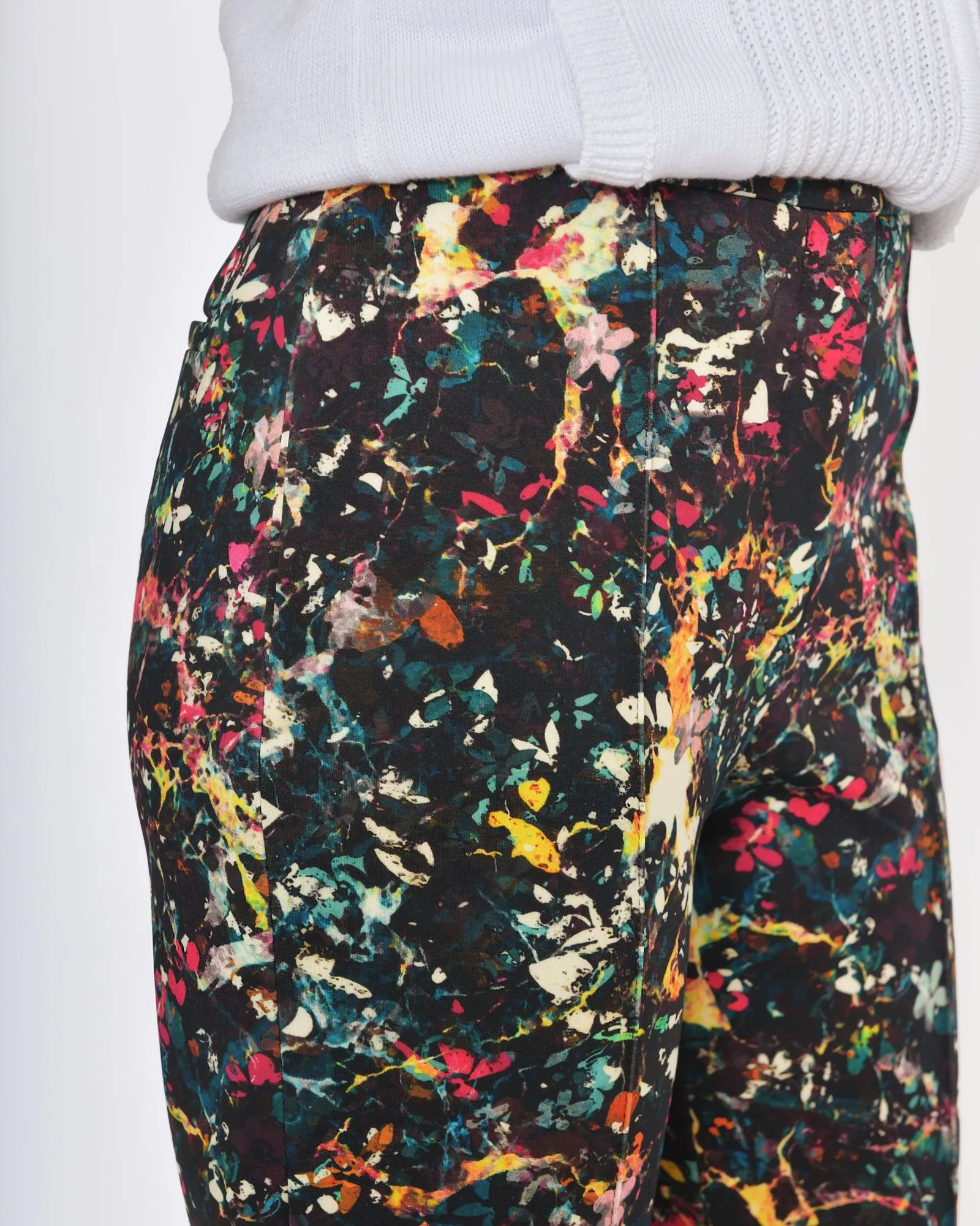 Pantalon carotte pinces motifs florales Missoni 