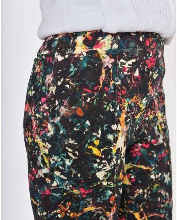 Pantalon carotte pinces motifs florales Missoni 